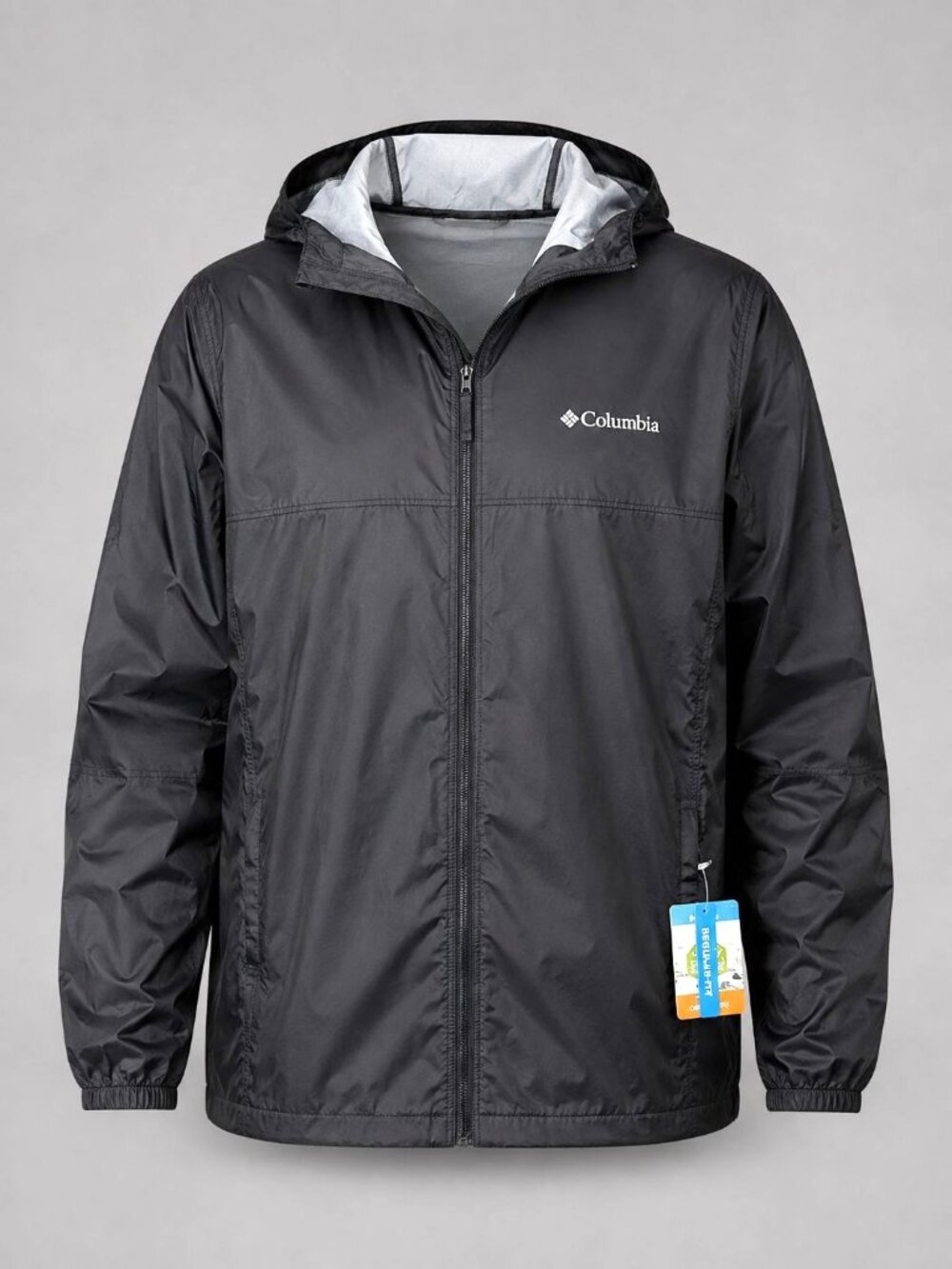 Columbia Big Delta Mens 2XL Rain Jacket II Black Hooded Omni-Shield - NWT